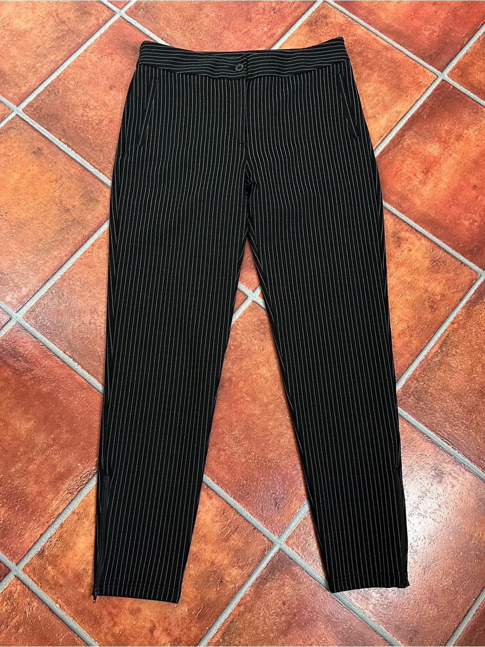 Betabrand Stretchy Pinstripe Pants, Size Large (Long)